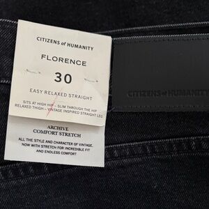 NWT Citizens of Humanity Florence Easy Relaxed Straight Jeans - Black